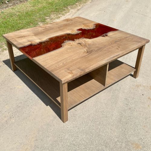 Burred Oak Lava Flow Coffee Table