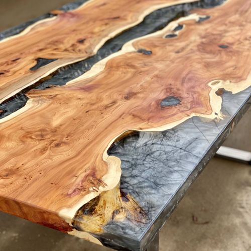 Yew & Terminator Silver River Dining Table