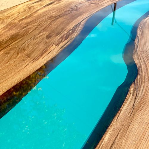 Elm & Turquoise River Dining Table