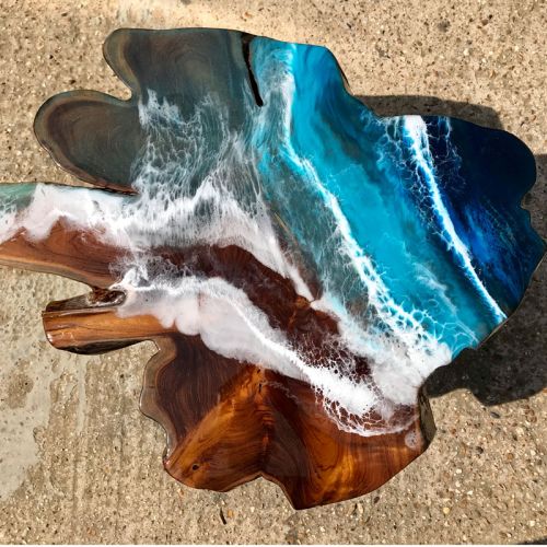 Teak & Resin Ocean Art CoffeeTable 5