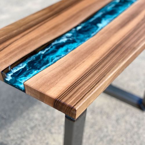 Walnut River Coffee Table Dep Sea Artwork