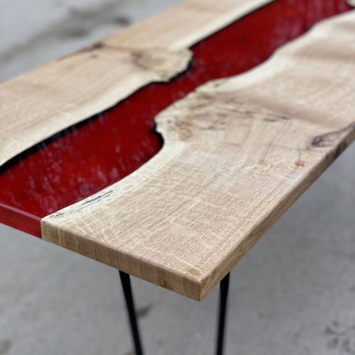 Oak & Lava Resin River Coffee Table