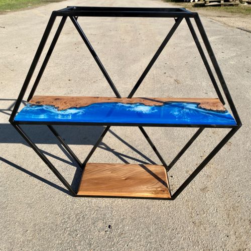 Hex Wall Shelf with River Shelves