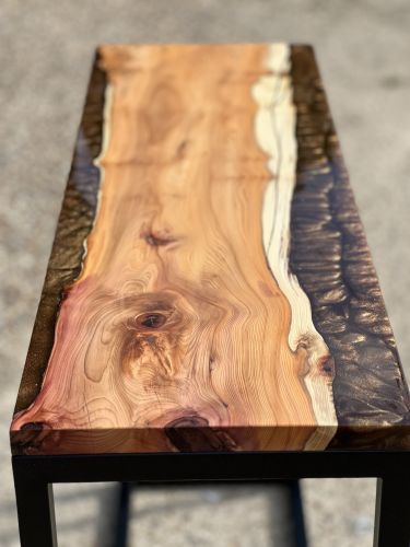 Yew & Bronze River Console Table