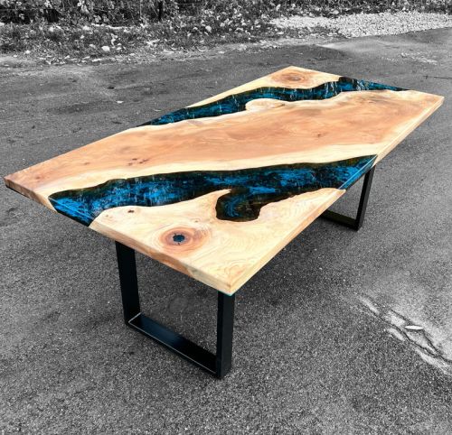 Elm Diagonal & Galactic Blue River Table