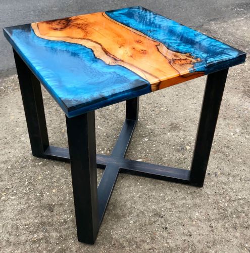 Yew & Blue Resin River Lamp Table