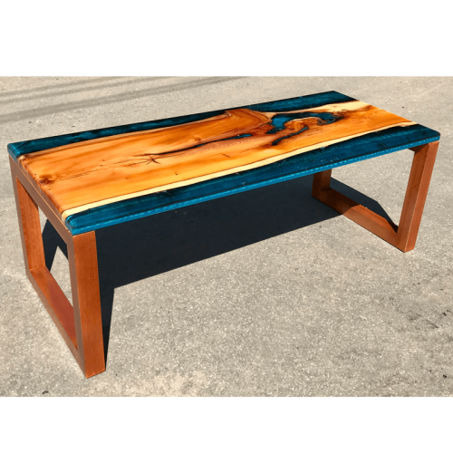 Yew & Reef Blue Resin River Coffee Table (SOLD)
