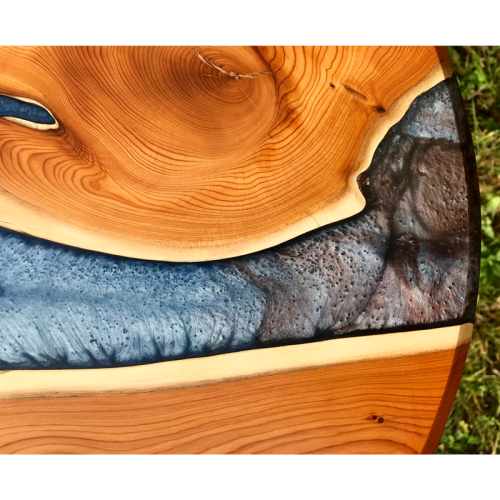 Yew Circular Resin River Side Table 1
