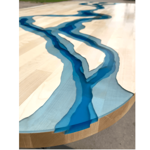 Maple & Blue Resin River Dining Table