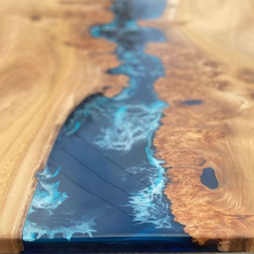 Elm & Deep Sea Twin Plank River Dining Table