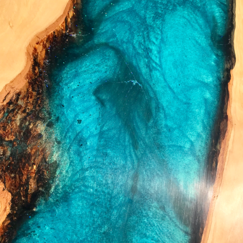 Olive & Reef Blue Resin River Desk (SOLD)