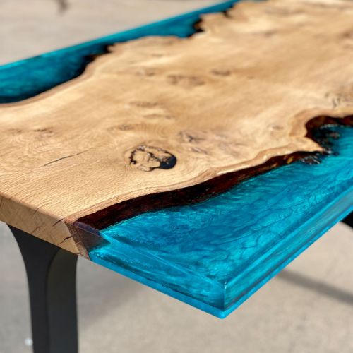 Single Slab Oak River Desk