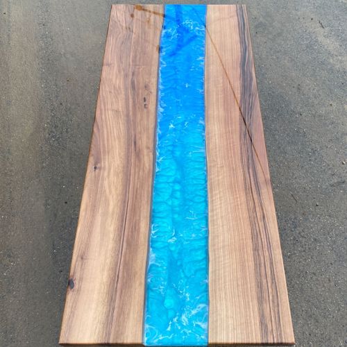 Walnut & Ocean Art River Coffee Table