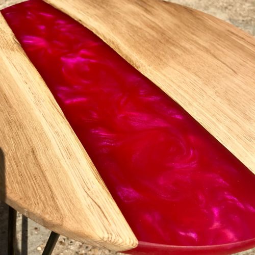 Oak Resin River Side Table 2
