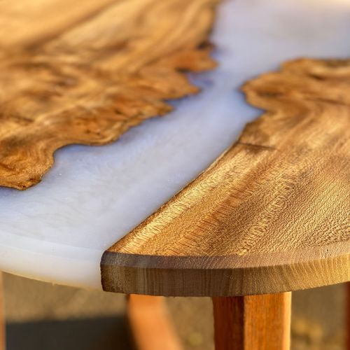 Elm Circular Lamp River Table Ghost Blue