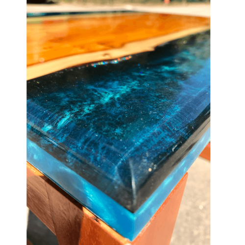 Yew & Reef Blue Resin River Side Table