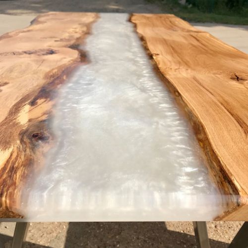 Oak River Dining Table & Bench Set Pearl