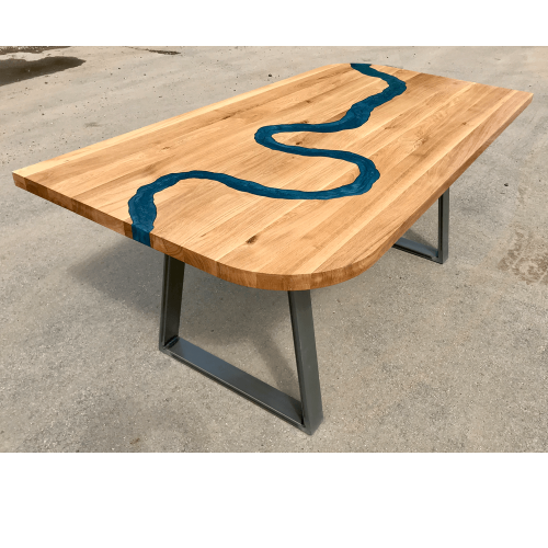 Oak & Blue Resin River Dining Table