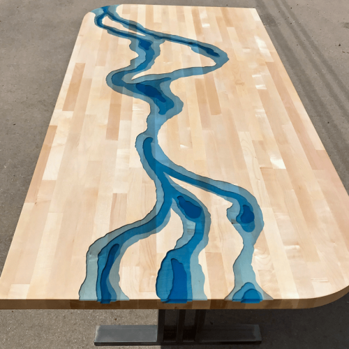 Maple & Blue Resin River Dining Table