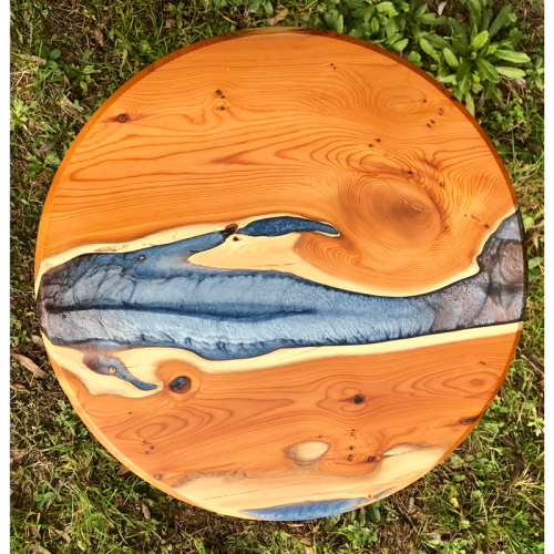 Yew Circular Resin River Side Table 1