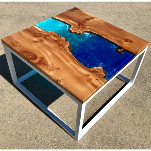 Elm Coastal Resin River Coffee Table 2
