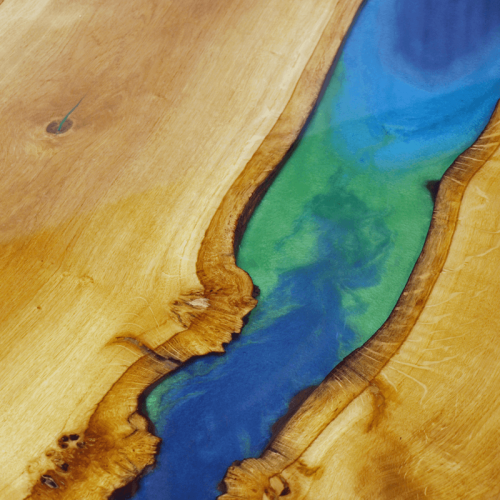 Oak & Resin Live Edge River Dining Table
