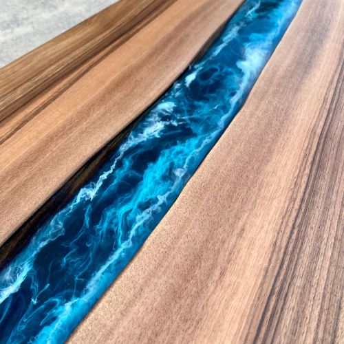 Walnut River Coffee Table Dep Sea Artwork