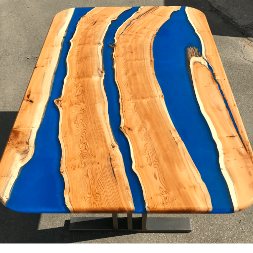 Yew & Deep Blue River Booth Dining Table (SOLD)