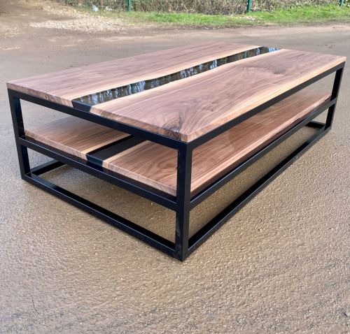 Walnut Double Decker River Coffee Table