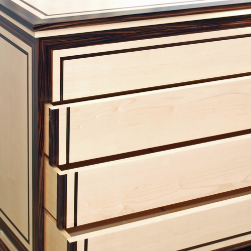 Ebony & Maple Art Deco Style Chest of Drawers