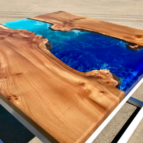 Elm Coastal Resin River Coffee Table 2