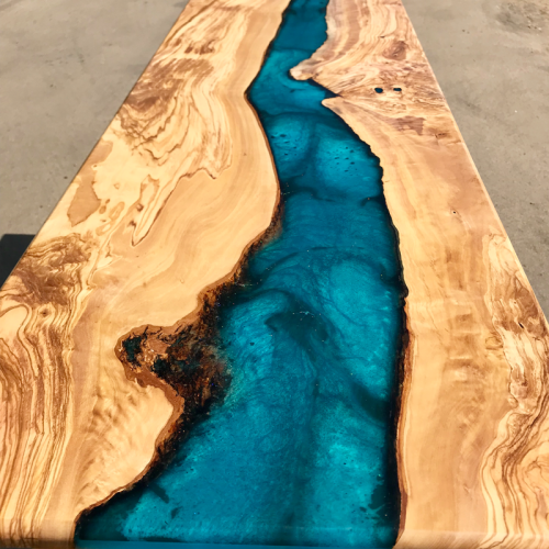 Olive & Reef Blue Resin River Desk (SOLD)