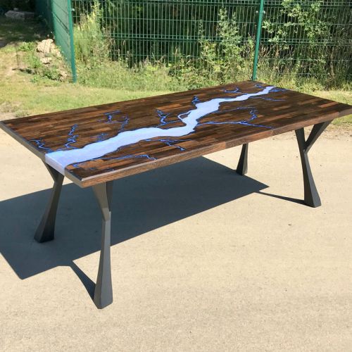 Lightning Oak & Resin Dining Table