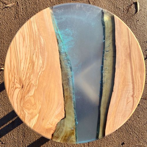 Olive Circular Lamp River Table Blue