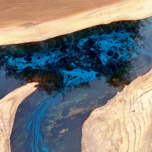 Elm Diagonal & Galactic Blue River Table