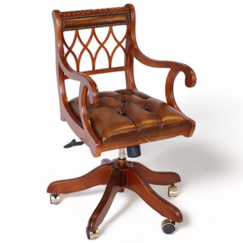 Antique Reproduction Hourglass Swivel Chair