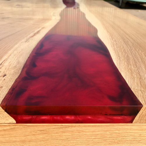 French Oak & Lava Red River Dining Table (SOLD)