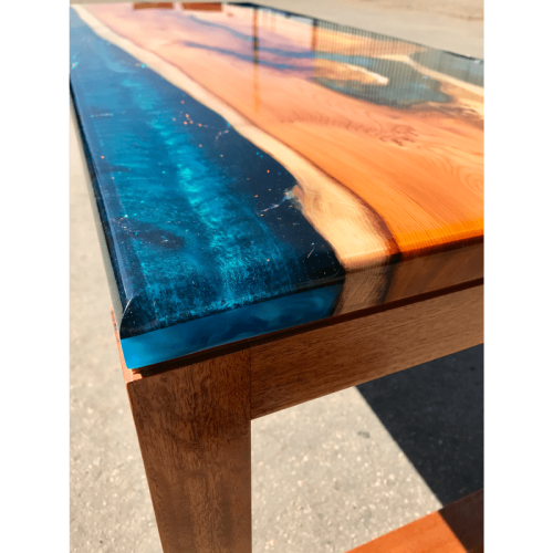 Yew & Reef Blue Resin River Coffee Table (SOLD)