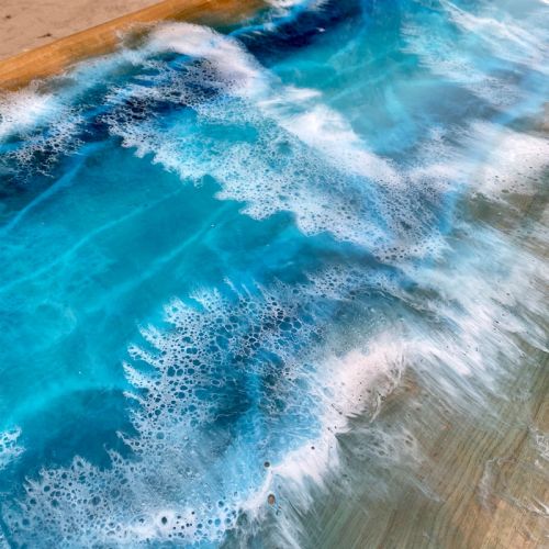 Oak Ocean Art Dining Table