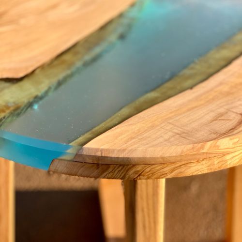 Olive Circular Lamp River Table Blue