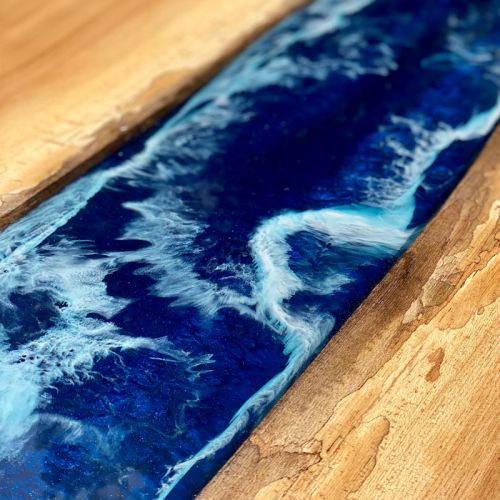 Live Edge Elm & Deep Sea River Table