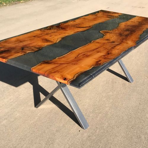 Yew & Silver/Grey River Dining Table
