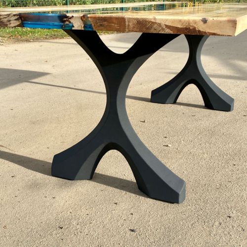 Burr Chestnut & Ocean Scene River Dining Table