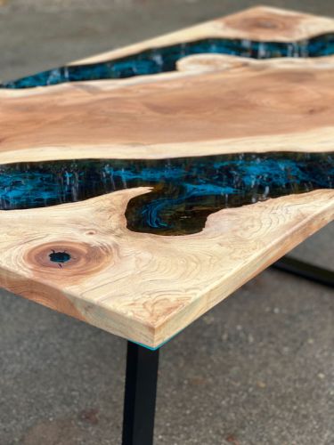 Elm Diagonal & Galactic Blue River Table
