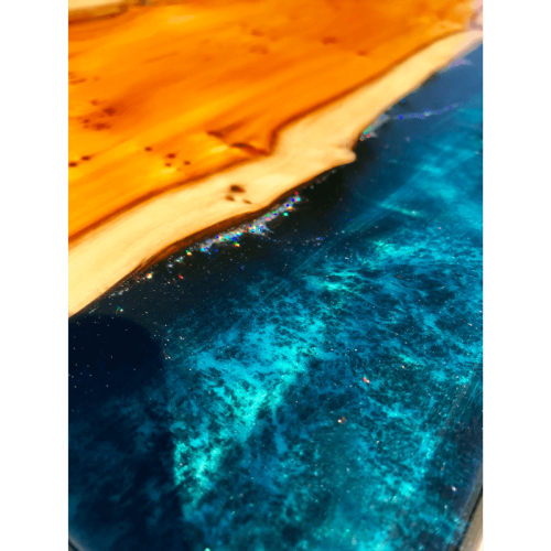 Yew & Reef Blue Resin River Side Table