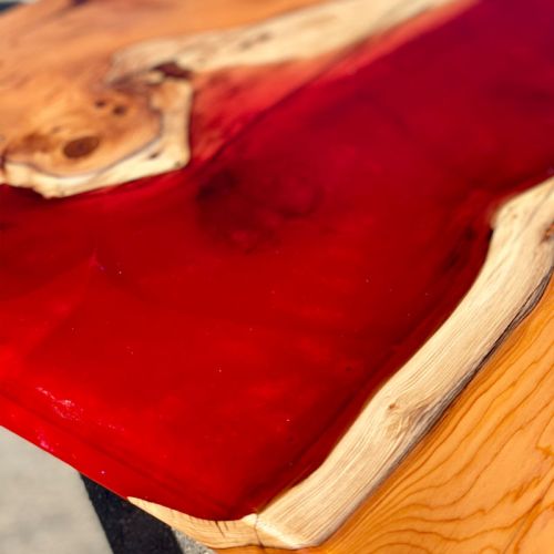 River Side Table Lava Resin & Yew