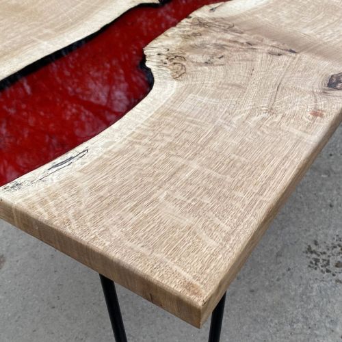 Oak & Lava Resin River Coffee Table