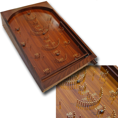Large Classic Rosewood Table Top Bagatelle Game